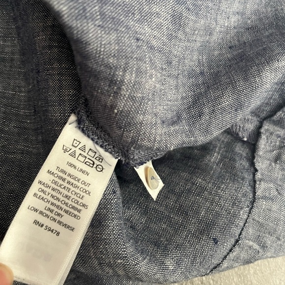 ❤️2/$50❤️[S]Rachel Ashwell Blue Gray Sleeveless Linen Tank Dress - Picture 7 of 8